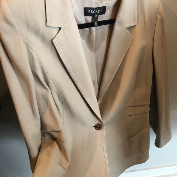 Escada Linen Blazer Tan - Picture 1 of 6